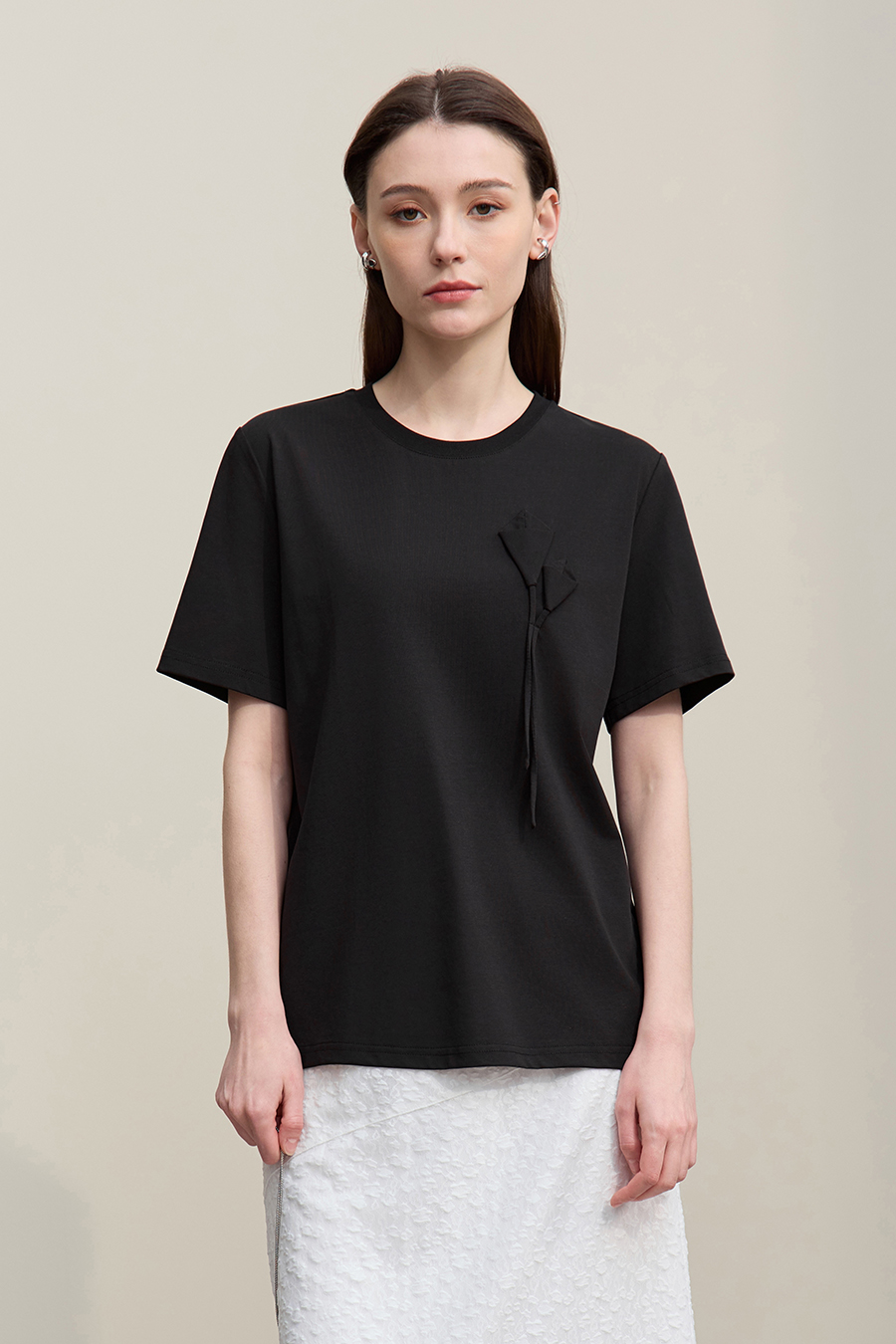 3D Floral Mulberry Silk T-shirt