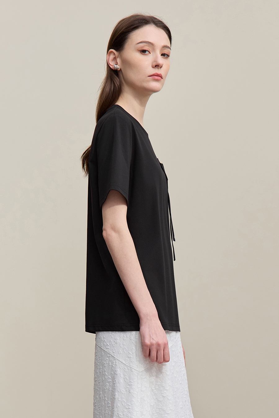 3D Floral Mulberry Silk T-shirt