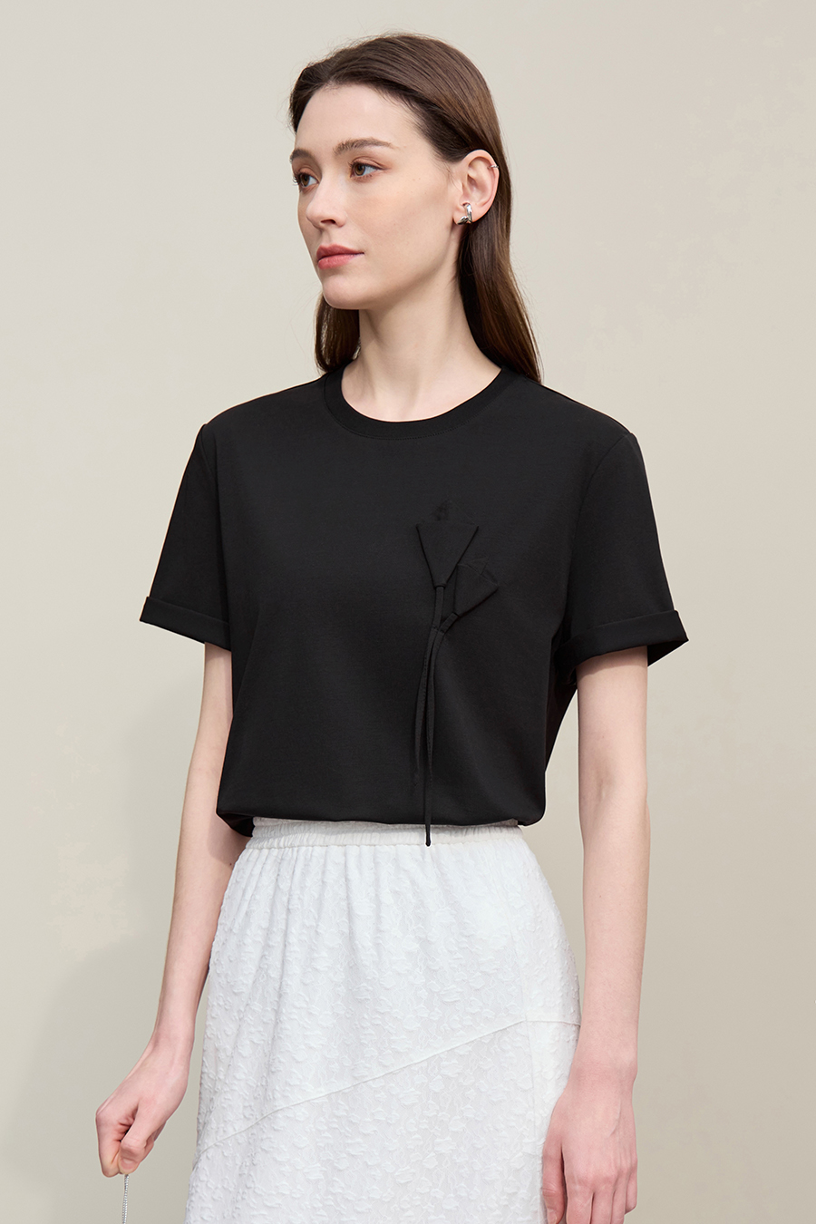 3D Floral Mulberry Silk T-shirt