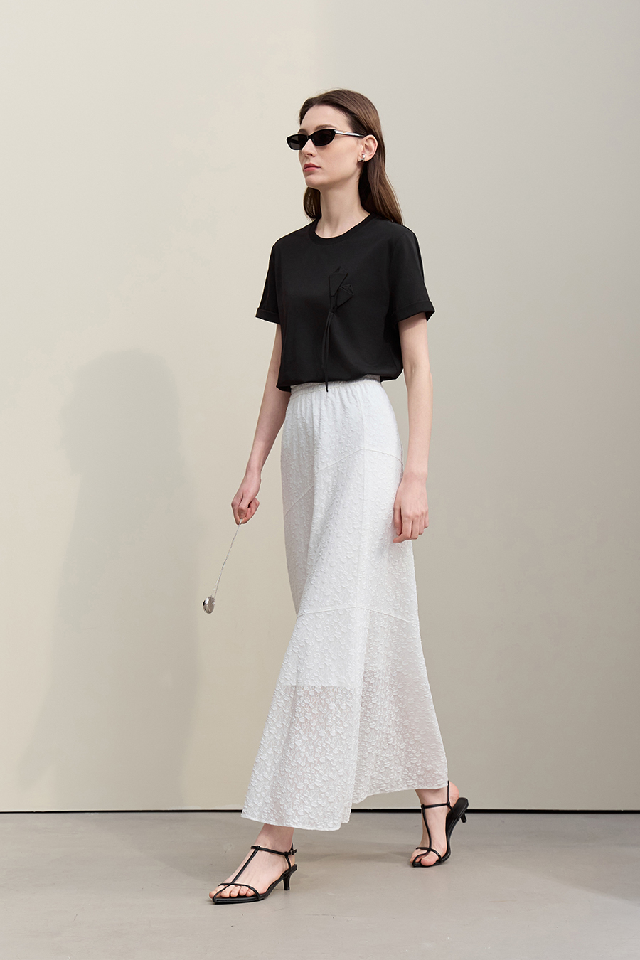 3D Floral Mulberry Silk T-shirt