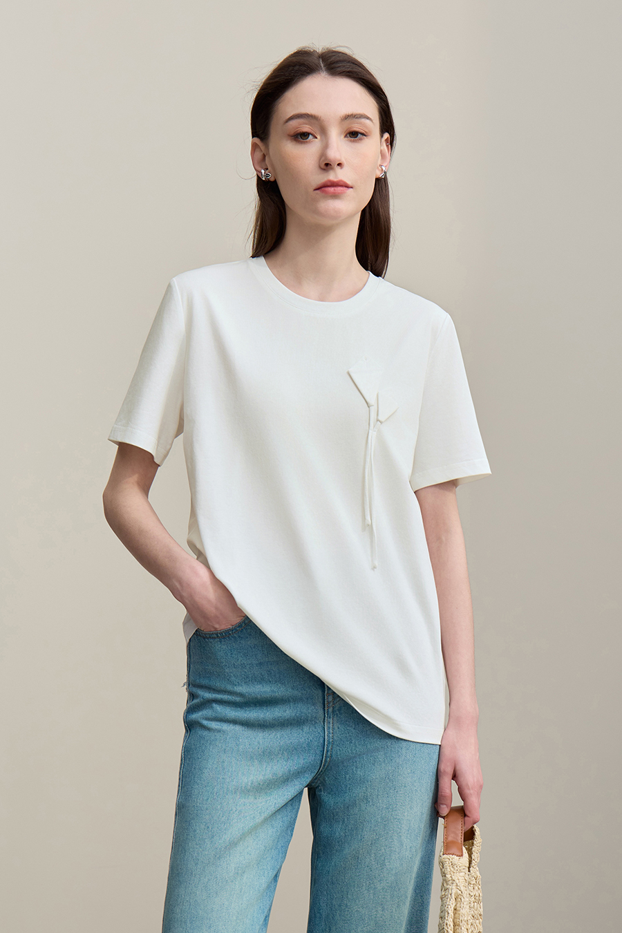 3D Floral Mulberry Silk T-shirt