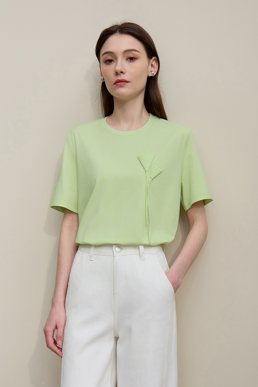 3D Floral Mulberry Silk T-shirt