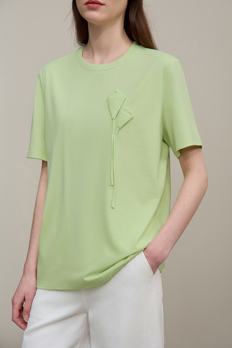 3D Floral Mulberry Silk T-shirt