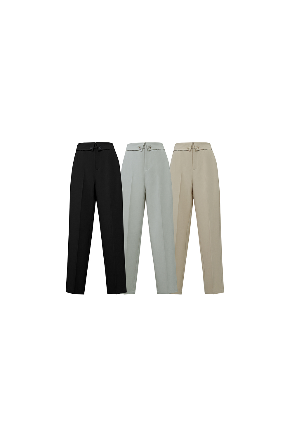 Cuffed Waist Casual Pants