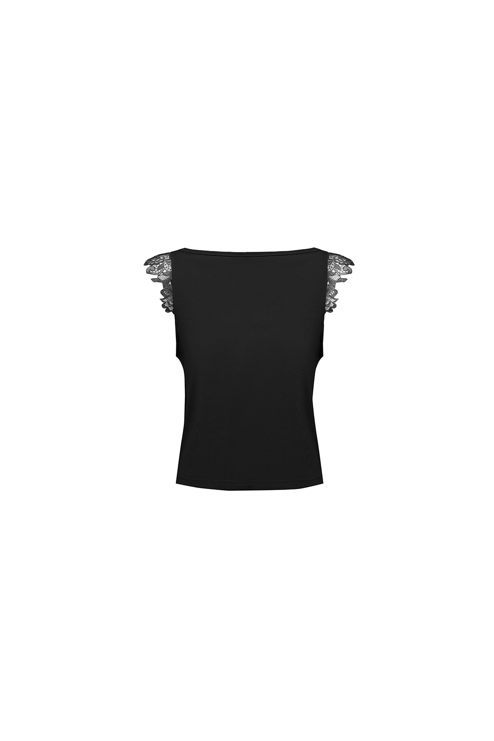 Lace Spliced Cotton Stretch T-shirt