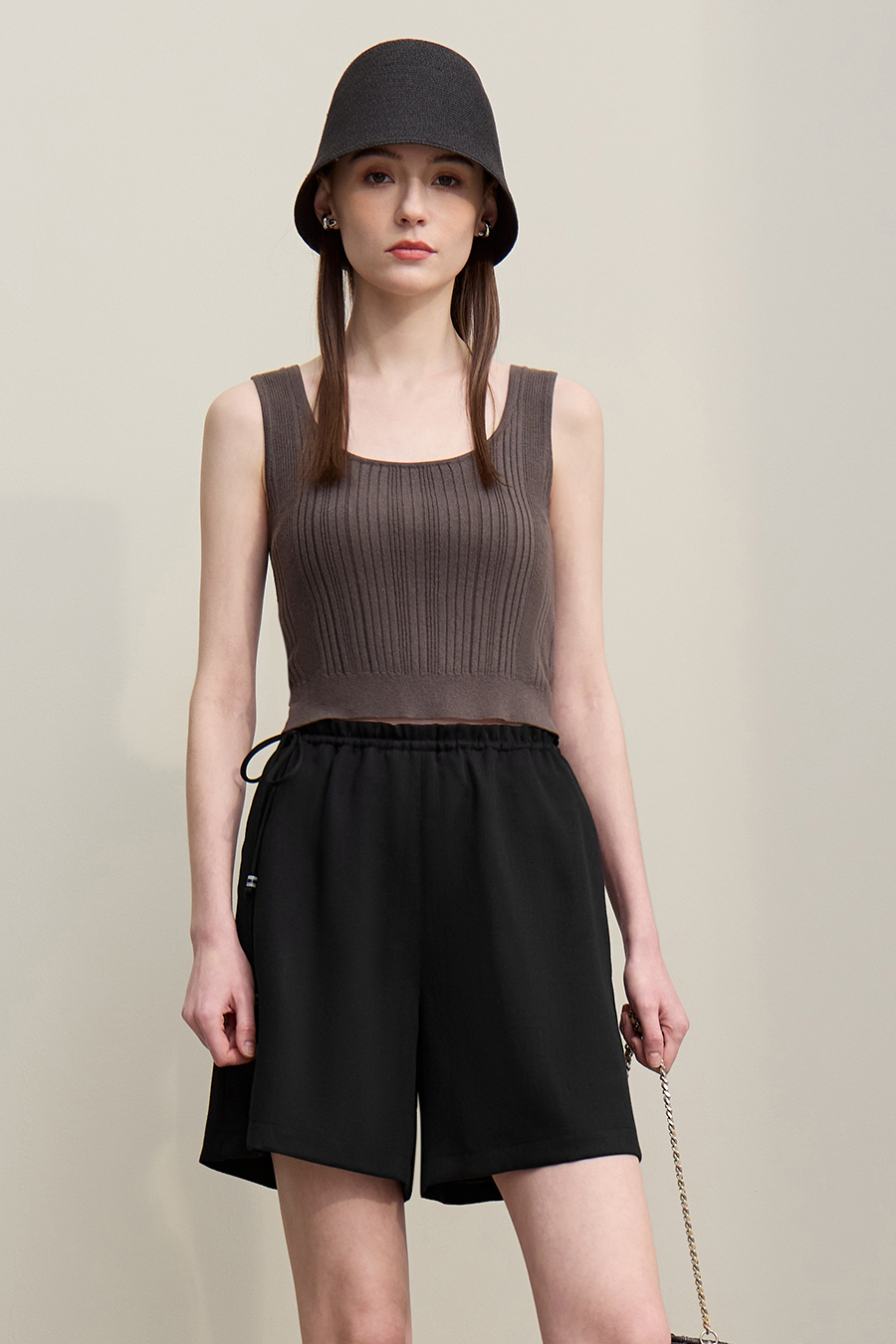 Drawstring Tie Casual Shorts|AMII