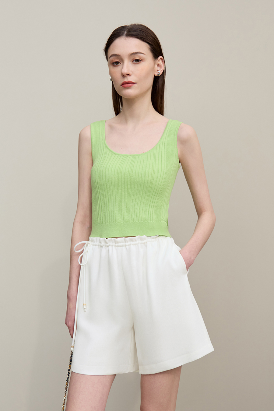 Drawstring Tie Casual Shorts|AMII