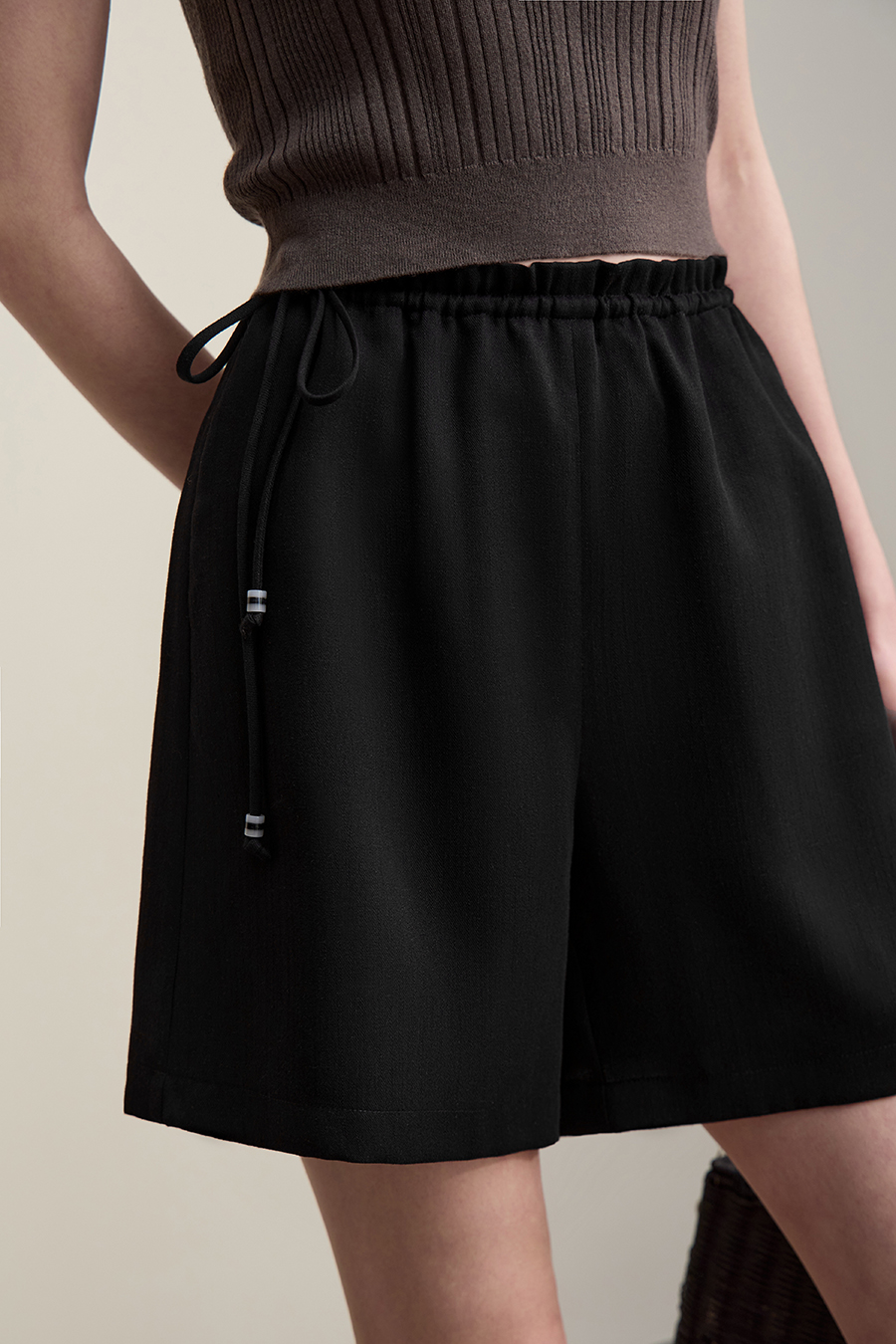 Drawstring Tie Casual Shorts|AMII