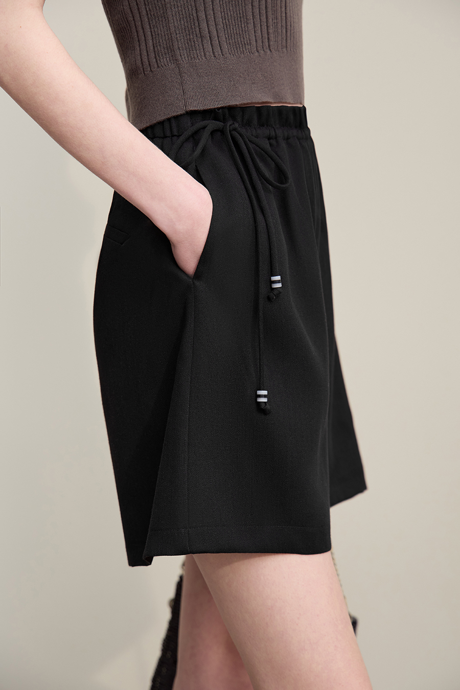 Drawstring Tie Casual Shorts|AMII
