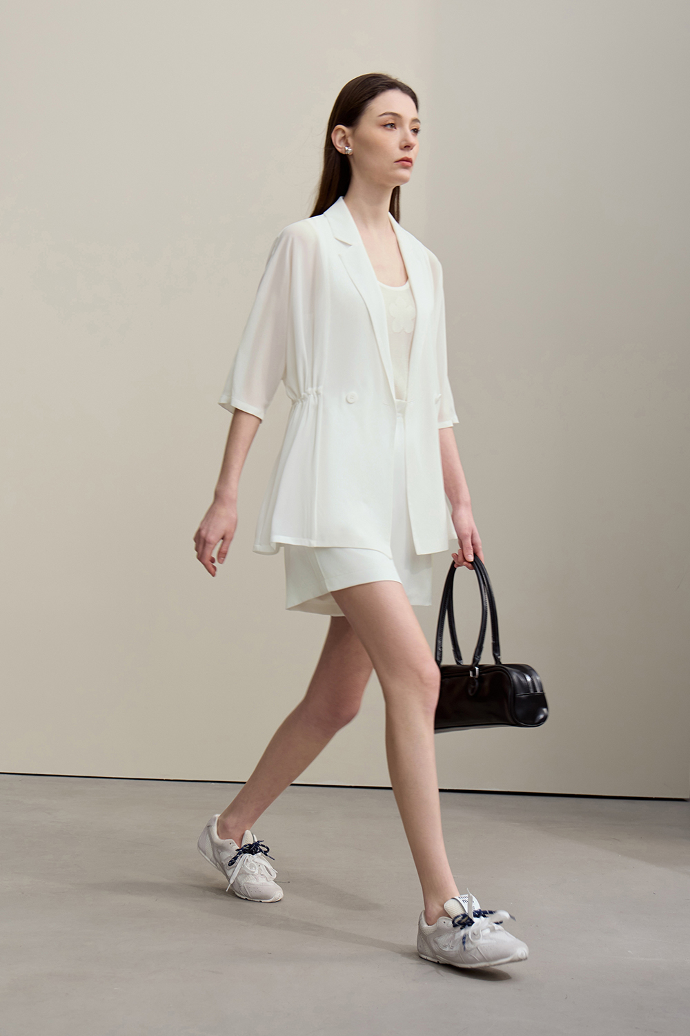 Elastic Shirred Casual Shorts