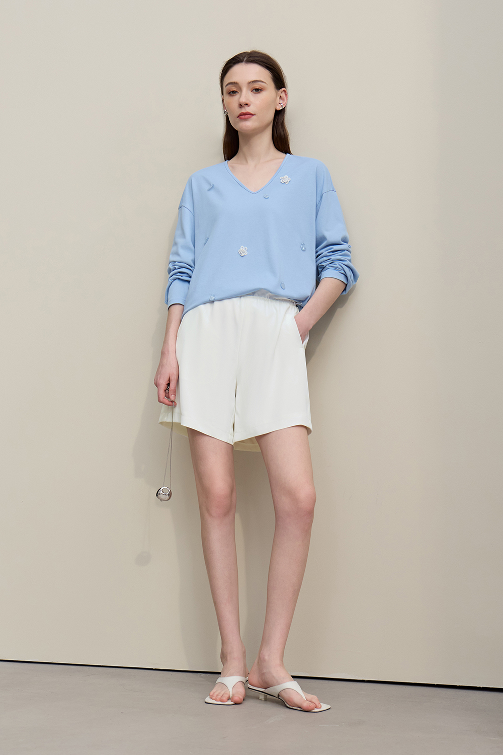 Elastic Shirred Casual Shorts