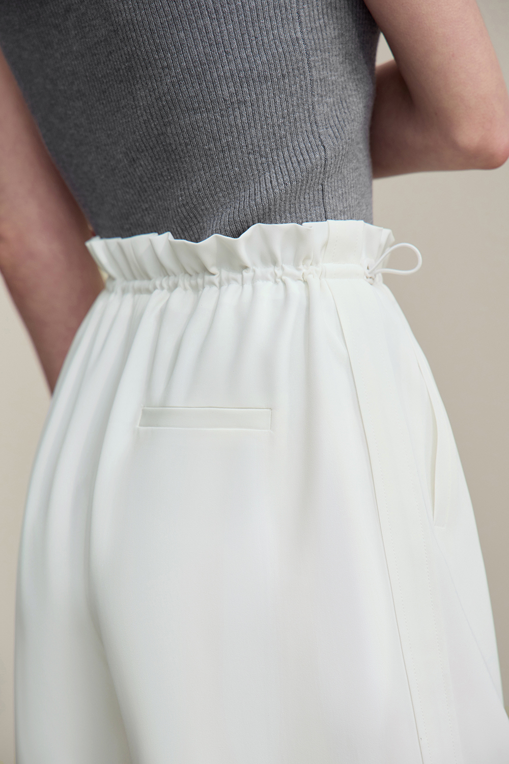 Elastic Shirred Casual Shorts