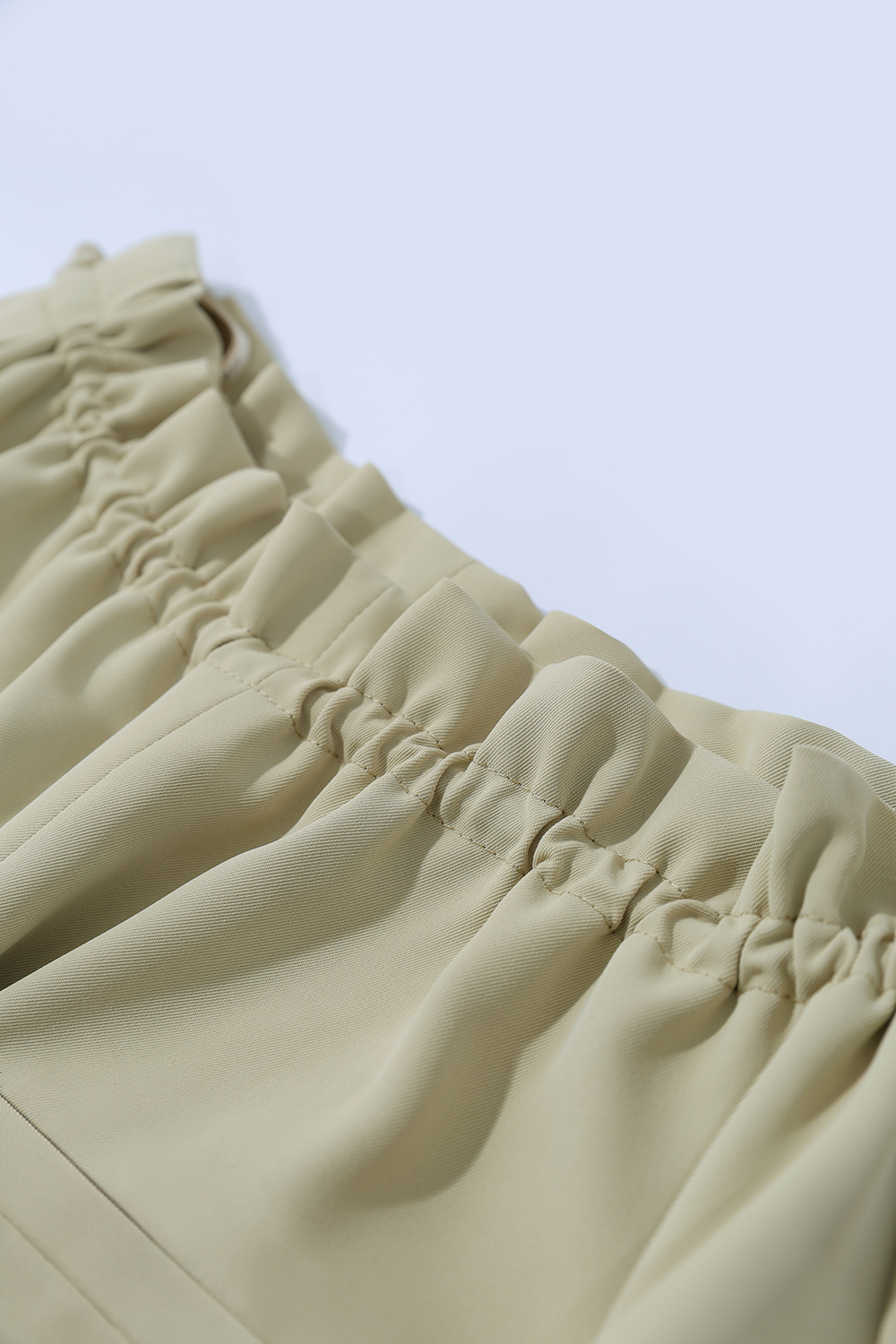 Elastic Shirred Casual Shorts