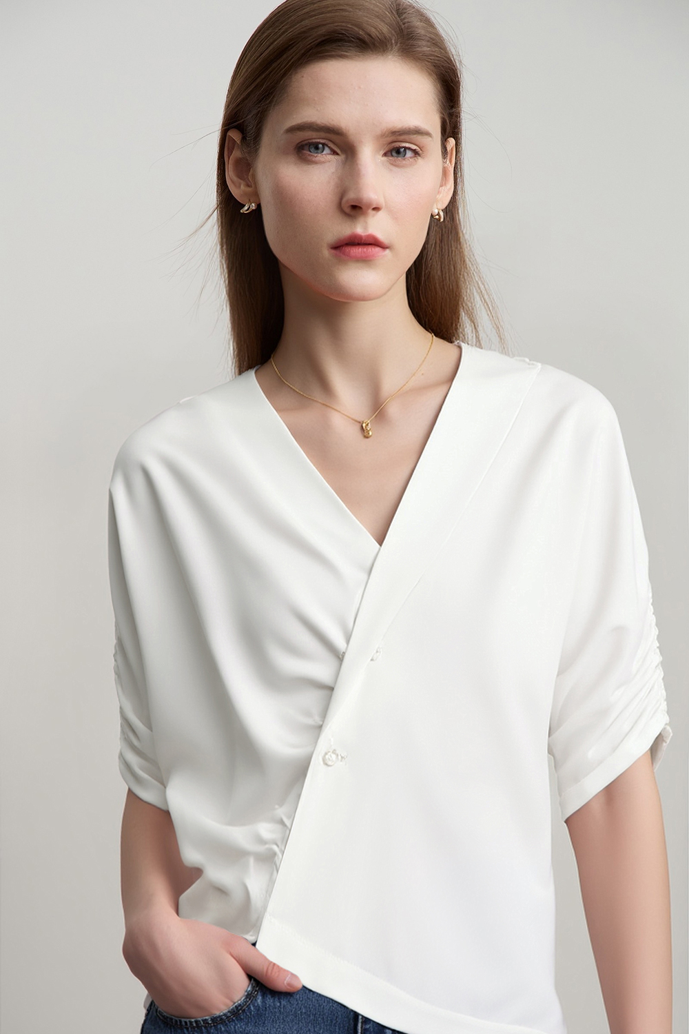 Asymmetric Satin Shirt