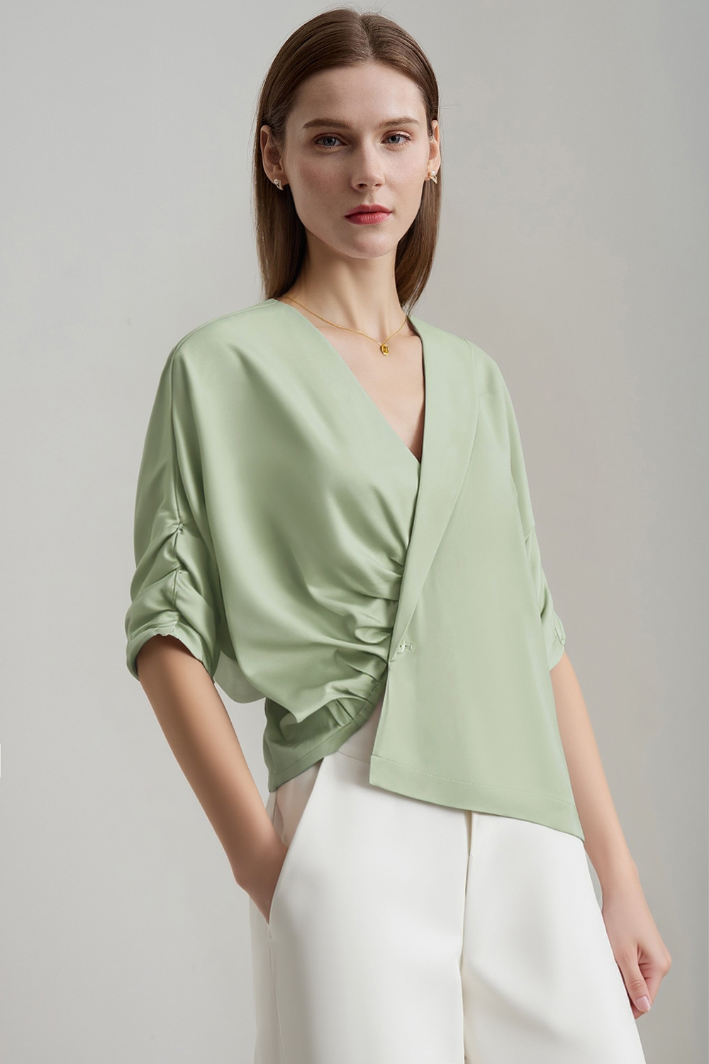 Asymmetric Satin Shirt