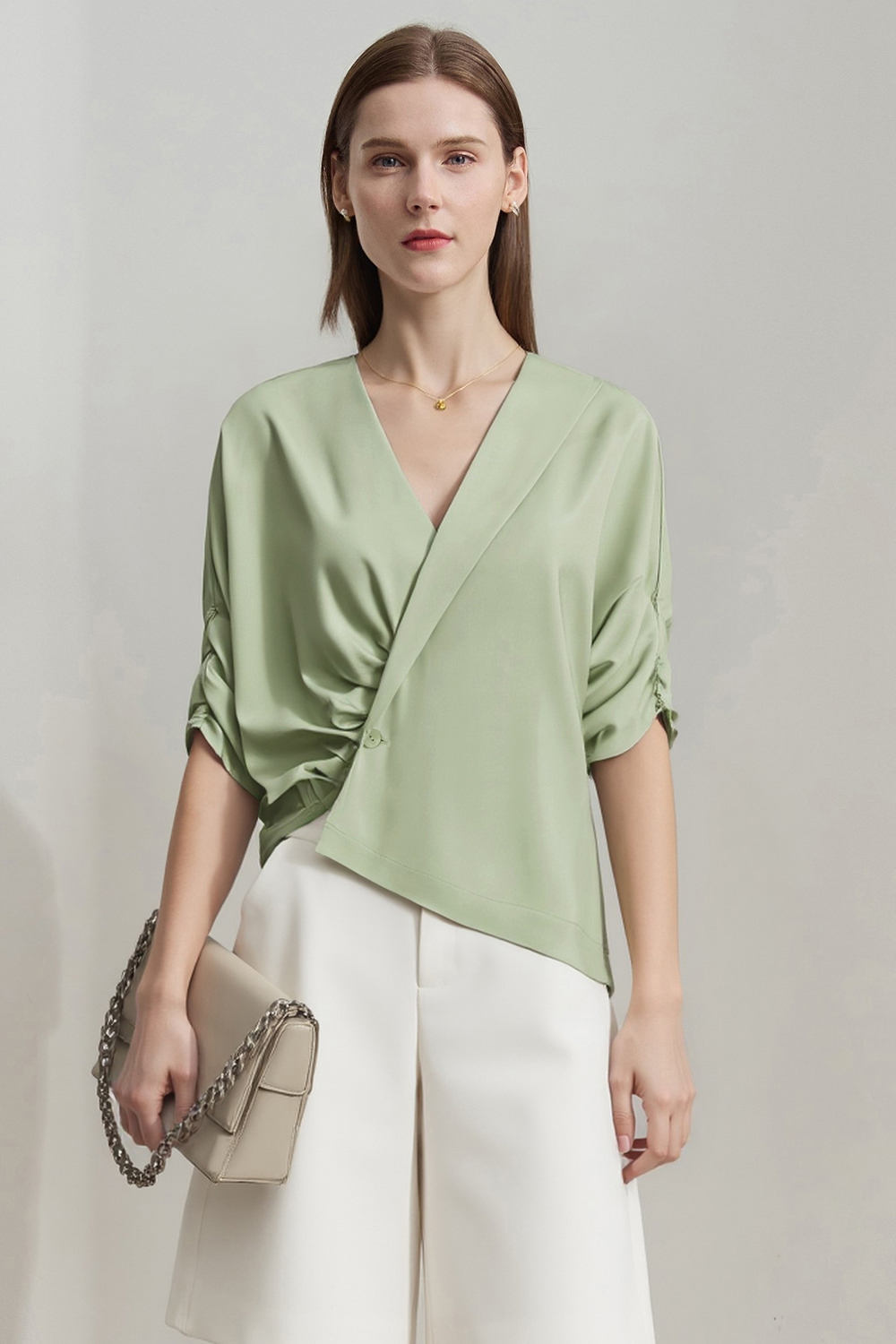 Asymmetric Satin Shirt
