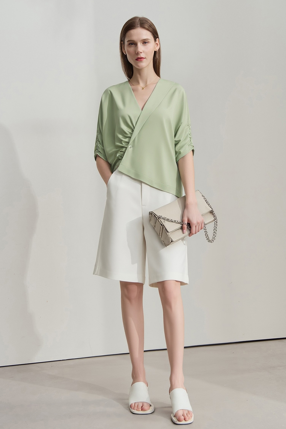 Asymmetric Satin Shirt