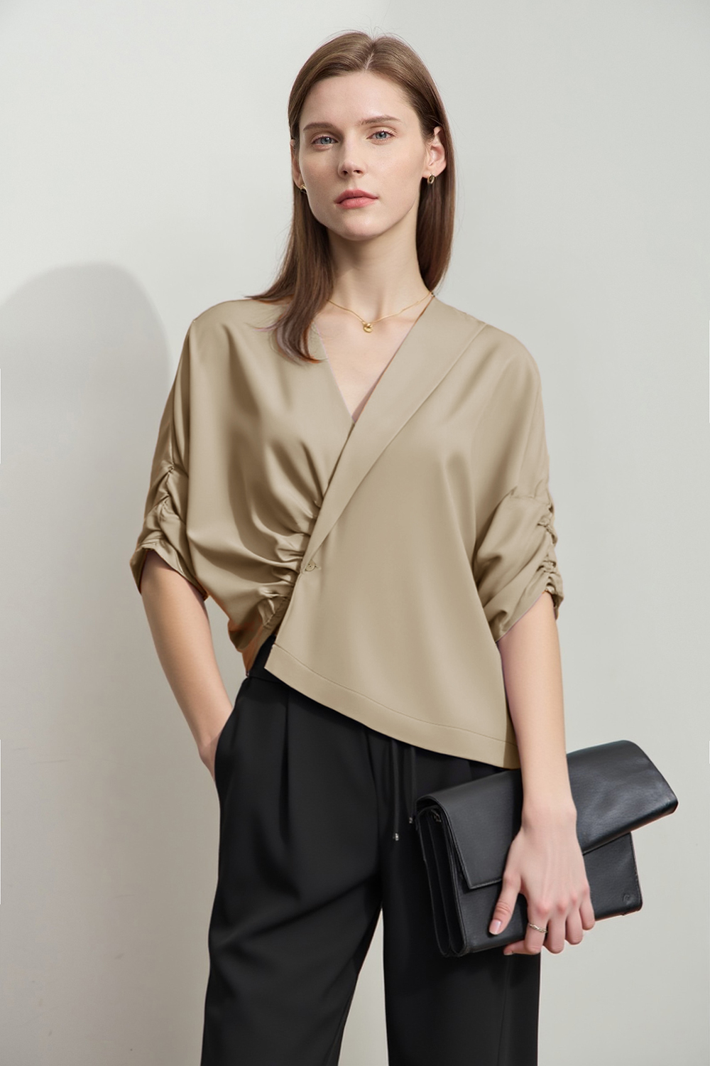 Asymmetric Satin Shirt
