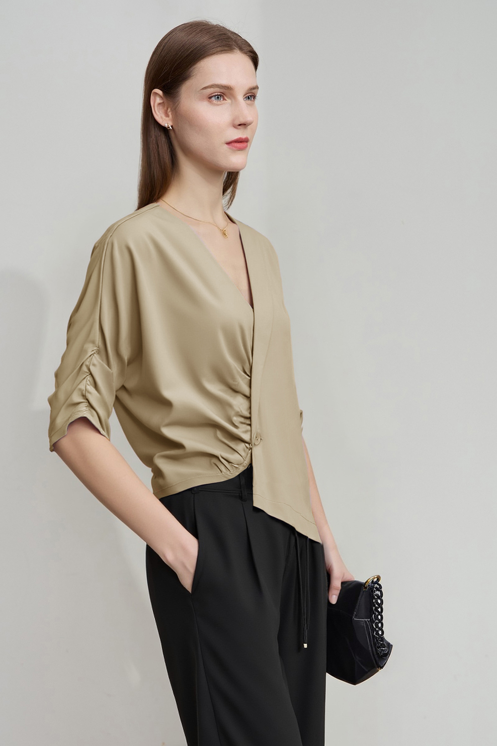 Asymmetric Satin Shirt