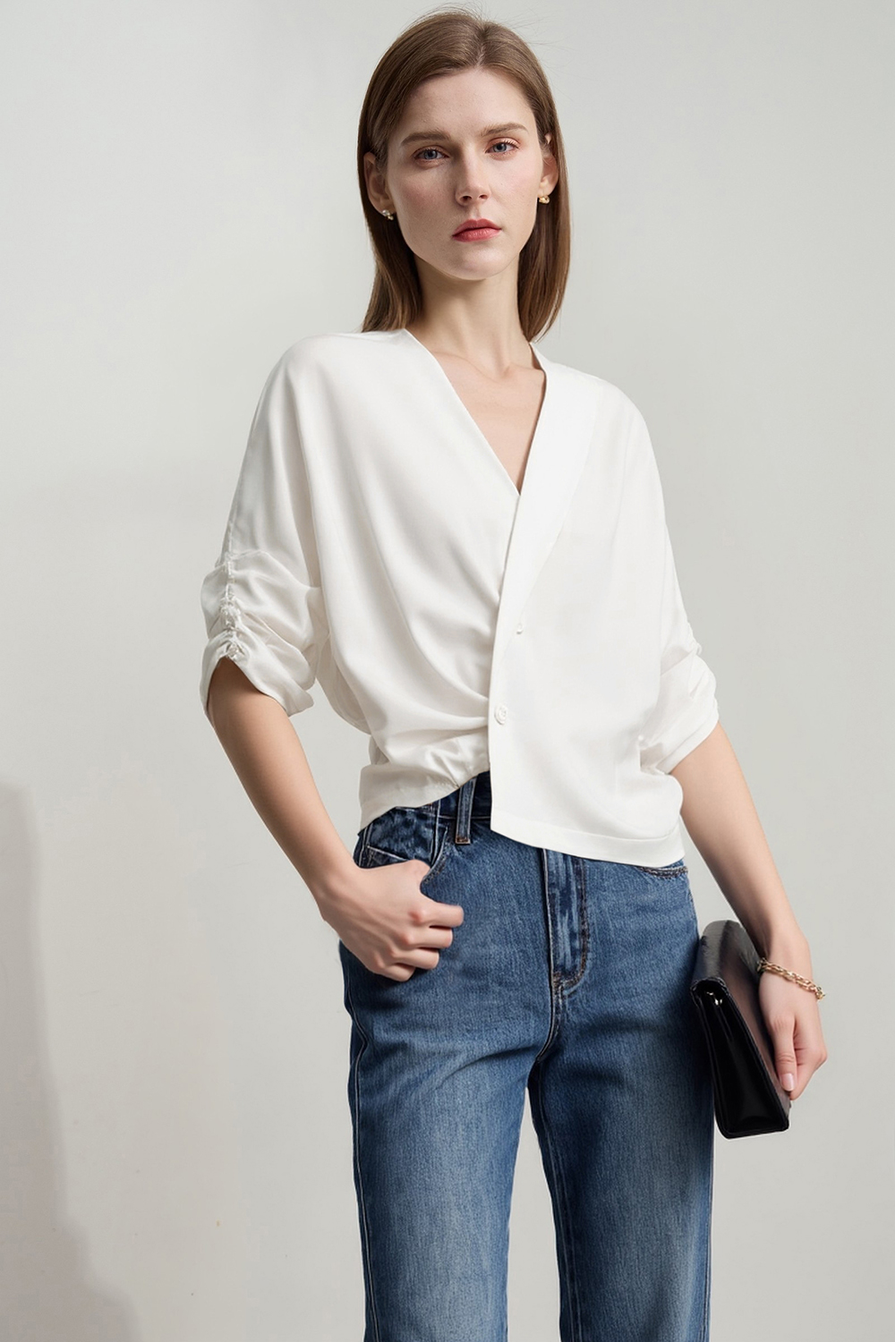 Asymmetric Satin Shirt
