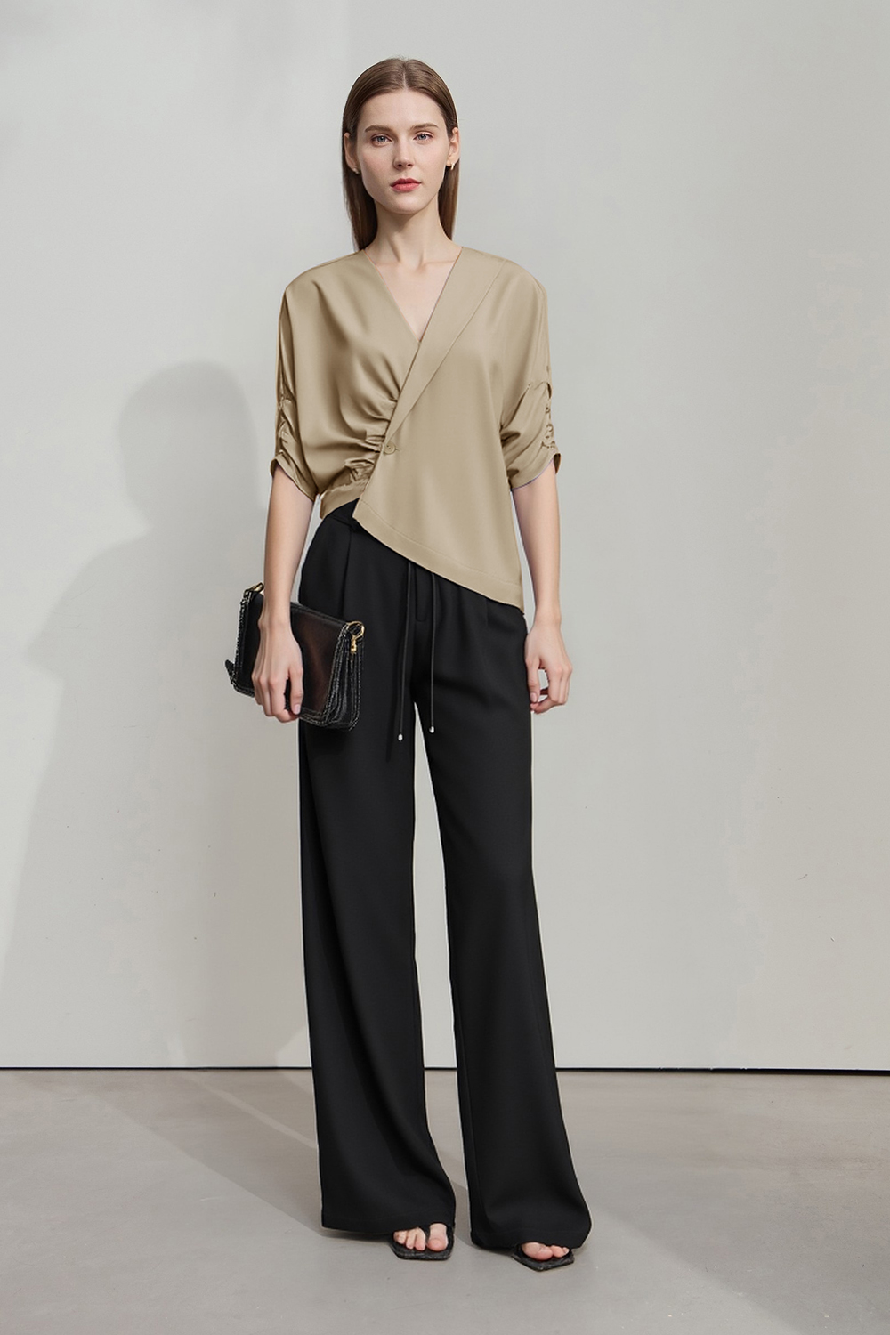 Asymmetric Satin Shirt