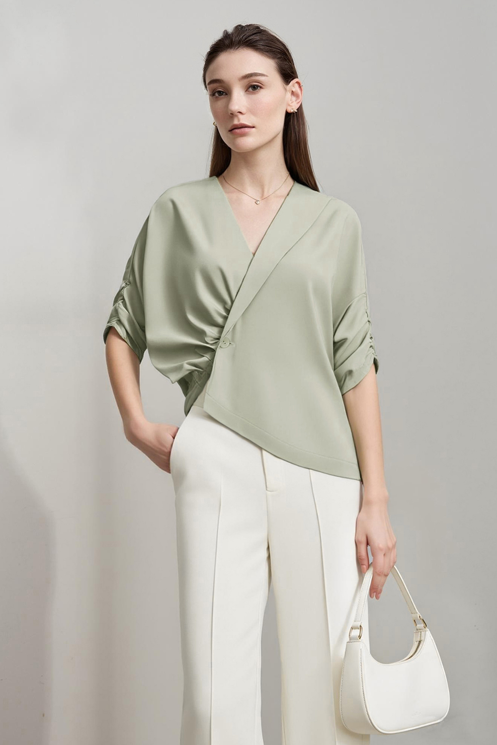 Asymmetric Satin Shirt