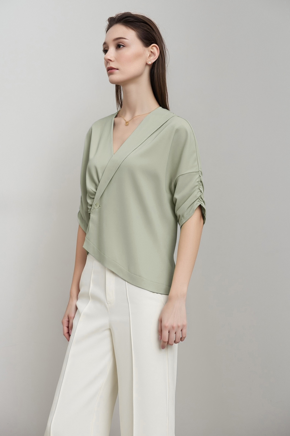 Asymmetric Satin Shirt