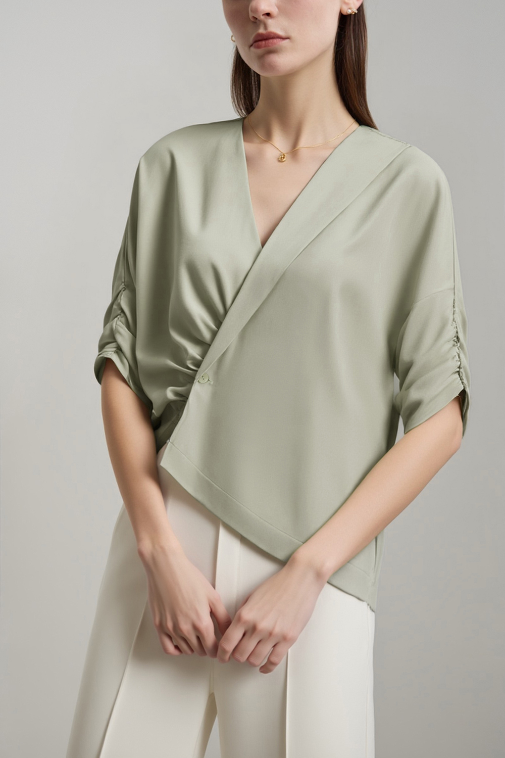 Asymmetric Satin Shirt