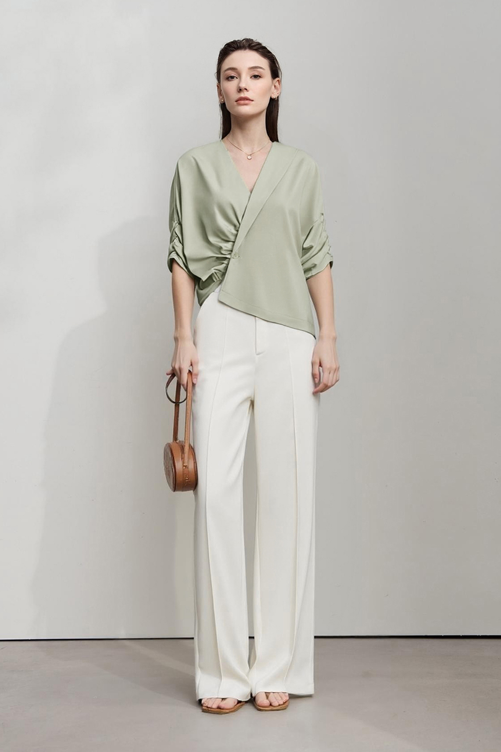 Asymmetric Satin Shirt