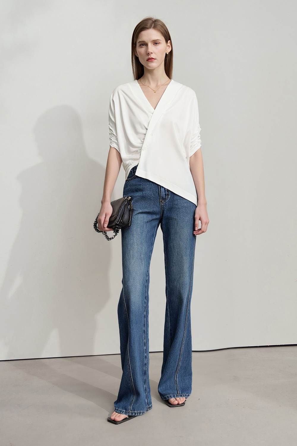 Asymmetric Satin Shirt