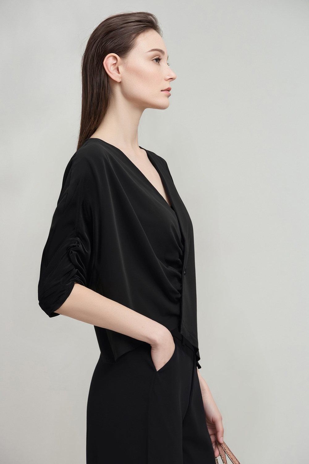 Asymmetric Satin Shirt