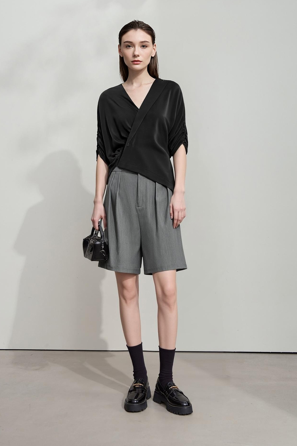 Asymmetric Satin Shirt