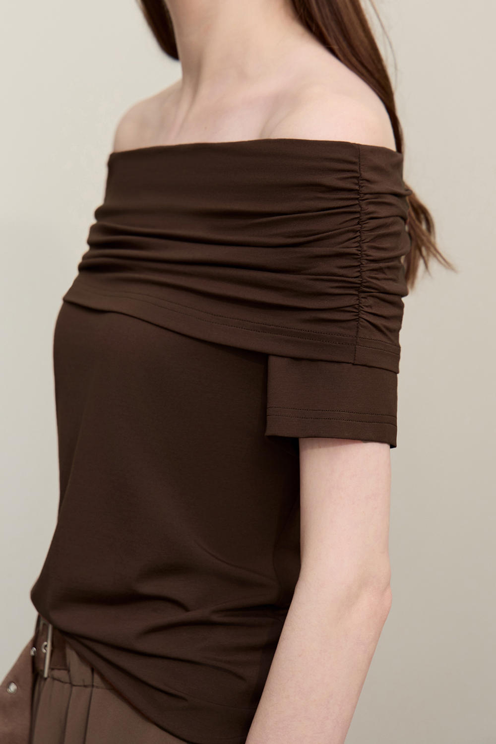 Off Shoulder Modal T-shirt