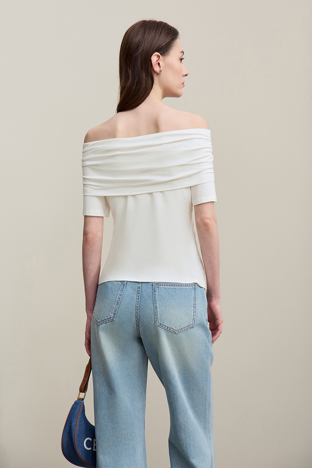 Off Shoulder Modal T-shirt