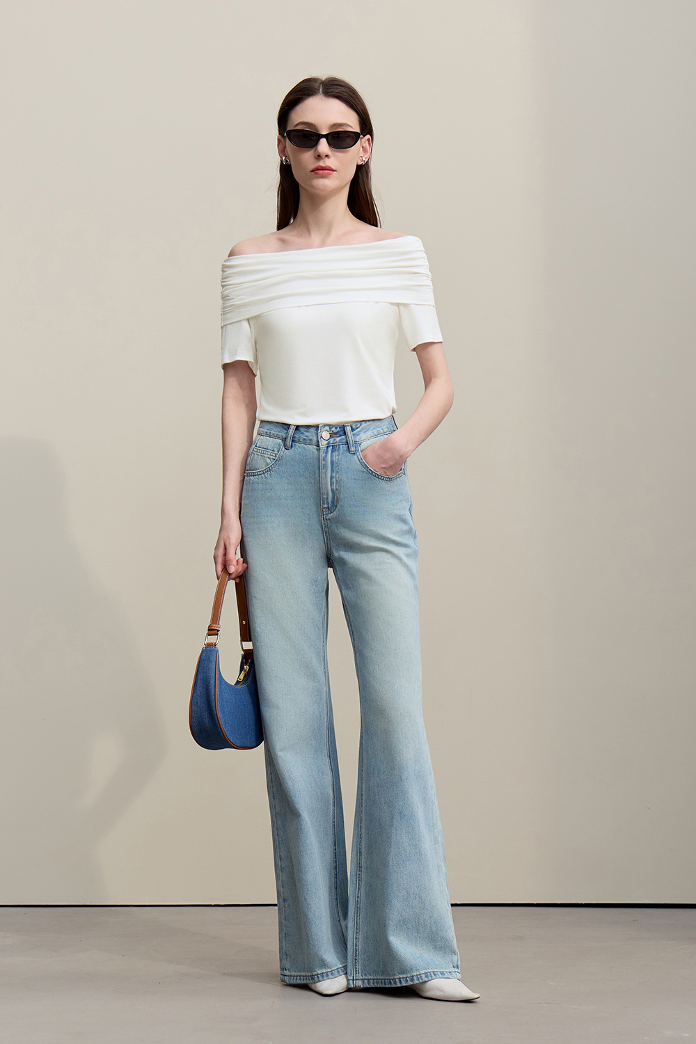 Off Shoulder Modal T-shirt