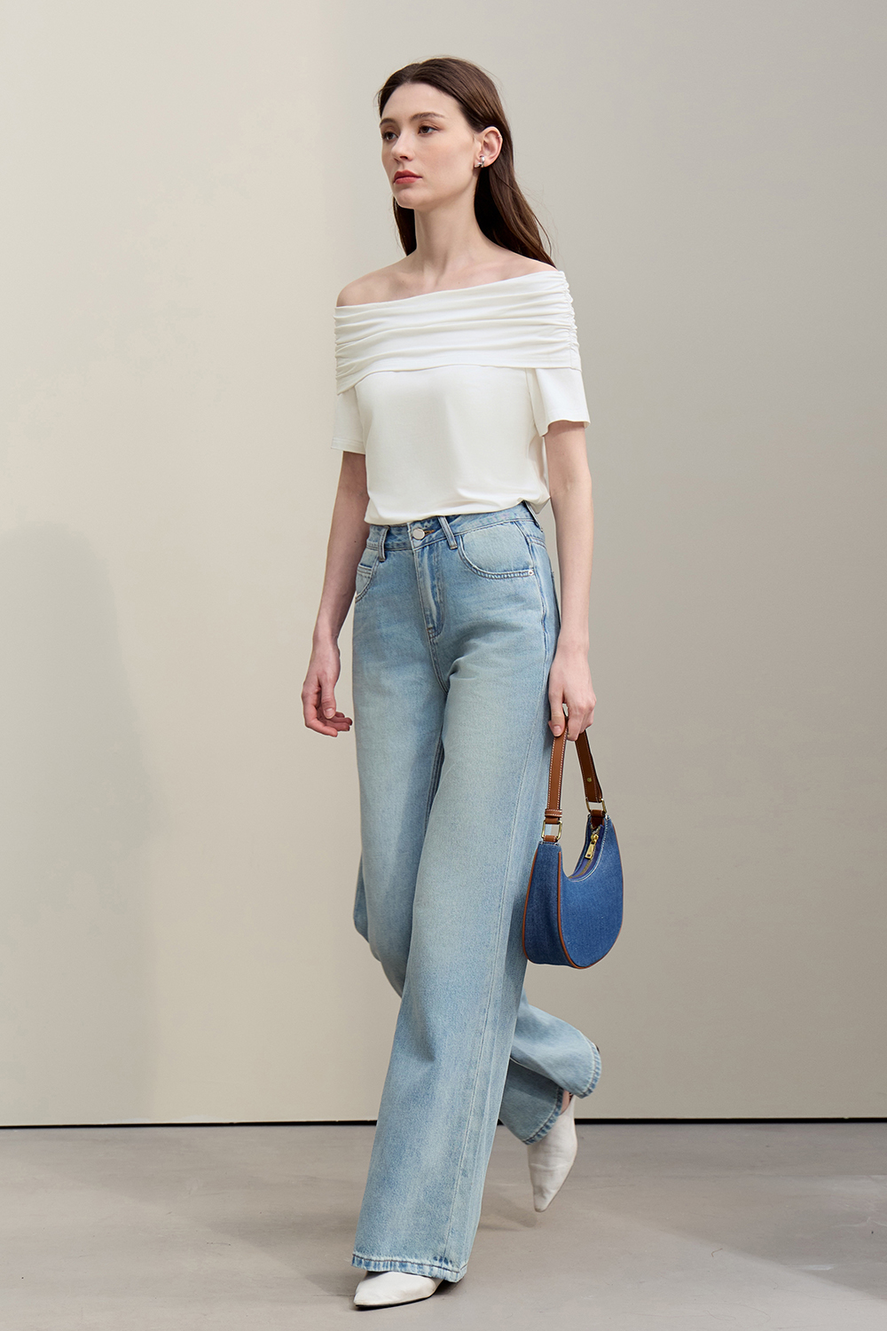 Off Shoulder Modal T-shirt