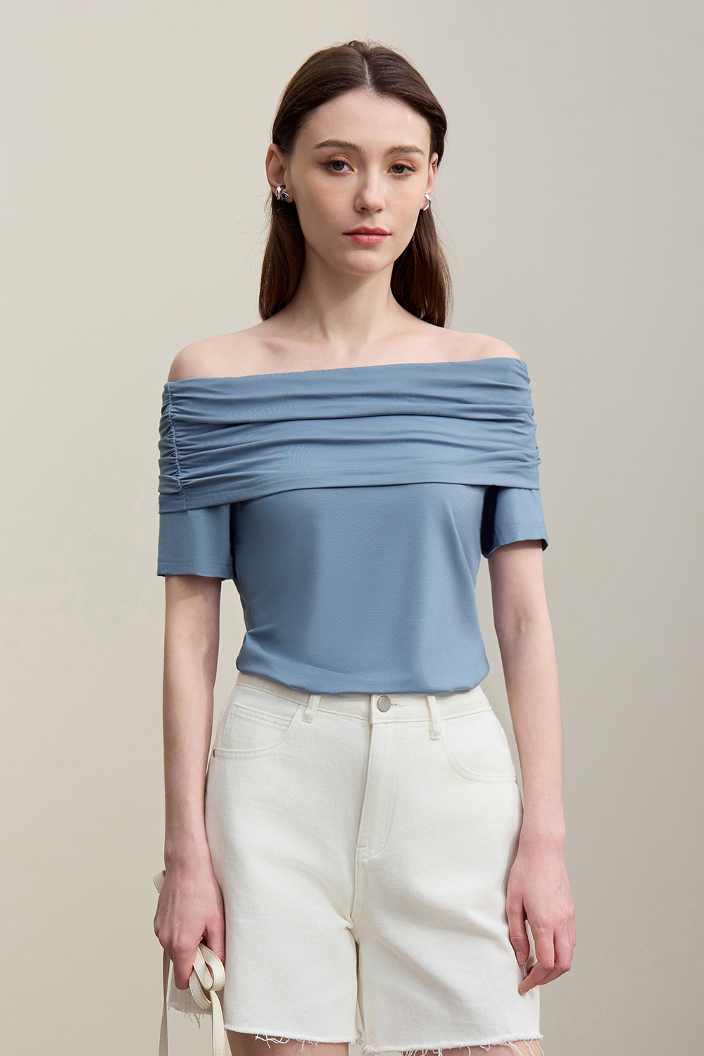 Off Shoulder Modal T-shirt