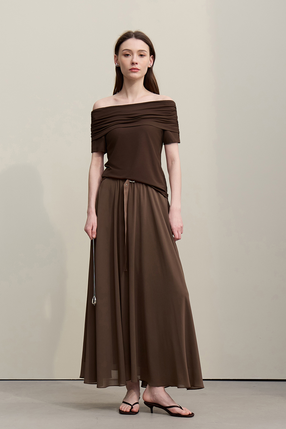 Off Shoulder Modal T-shirt