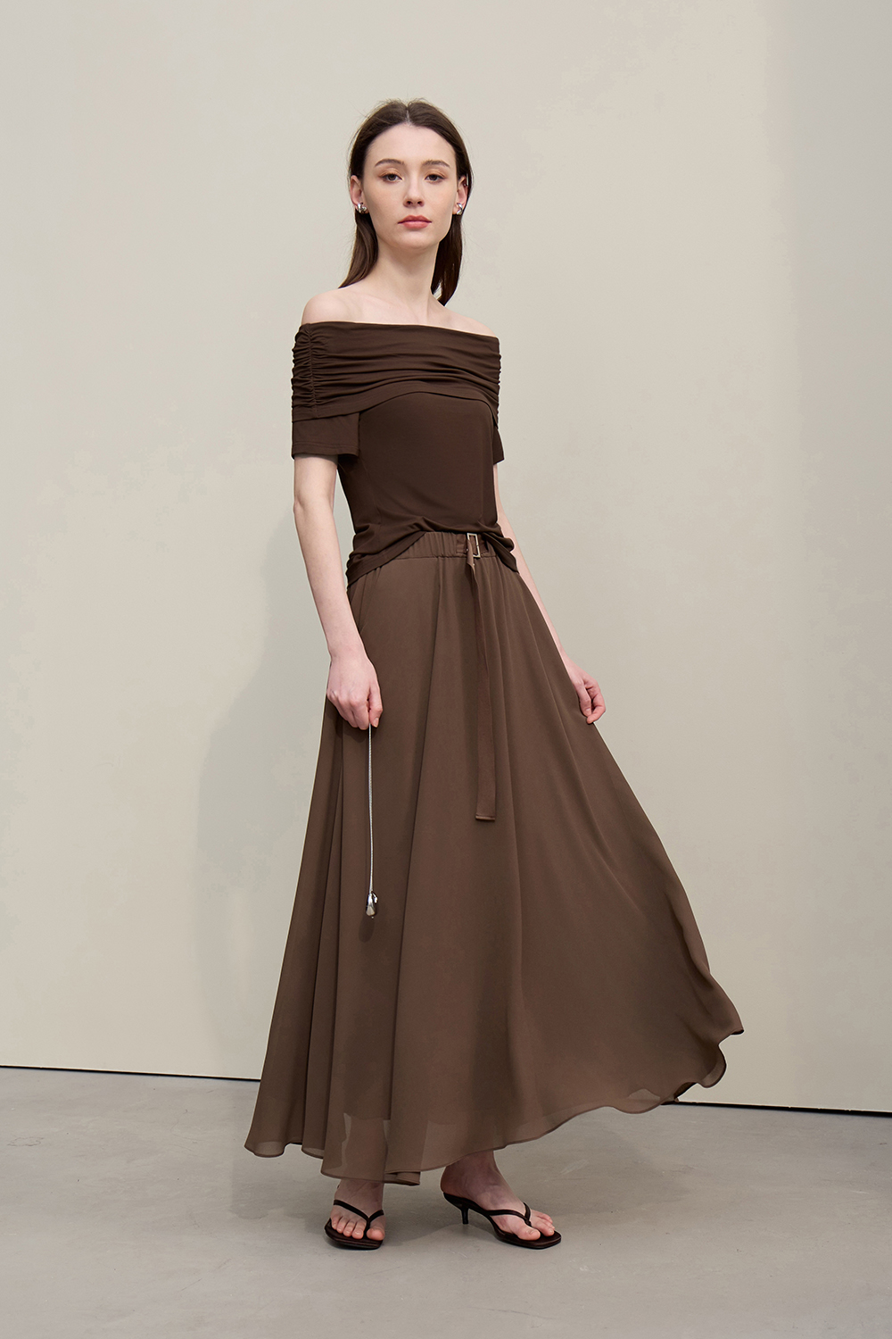 Off Shoulder Modal T-shirt