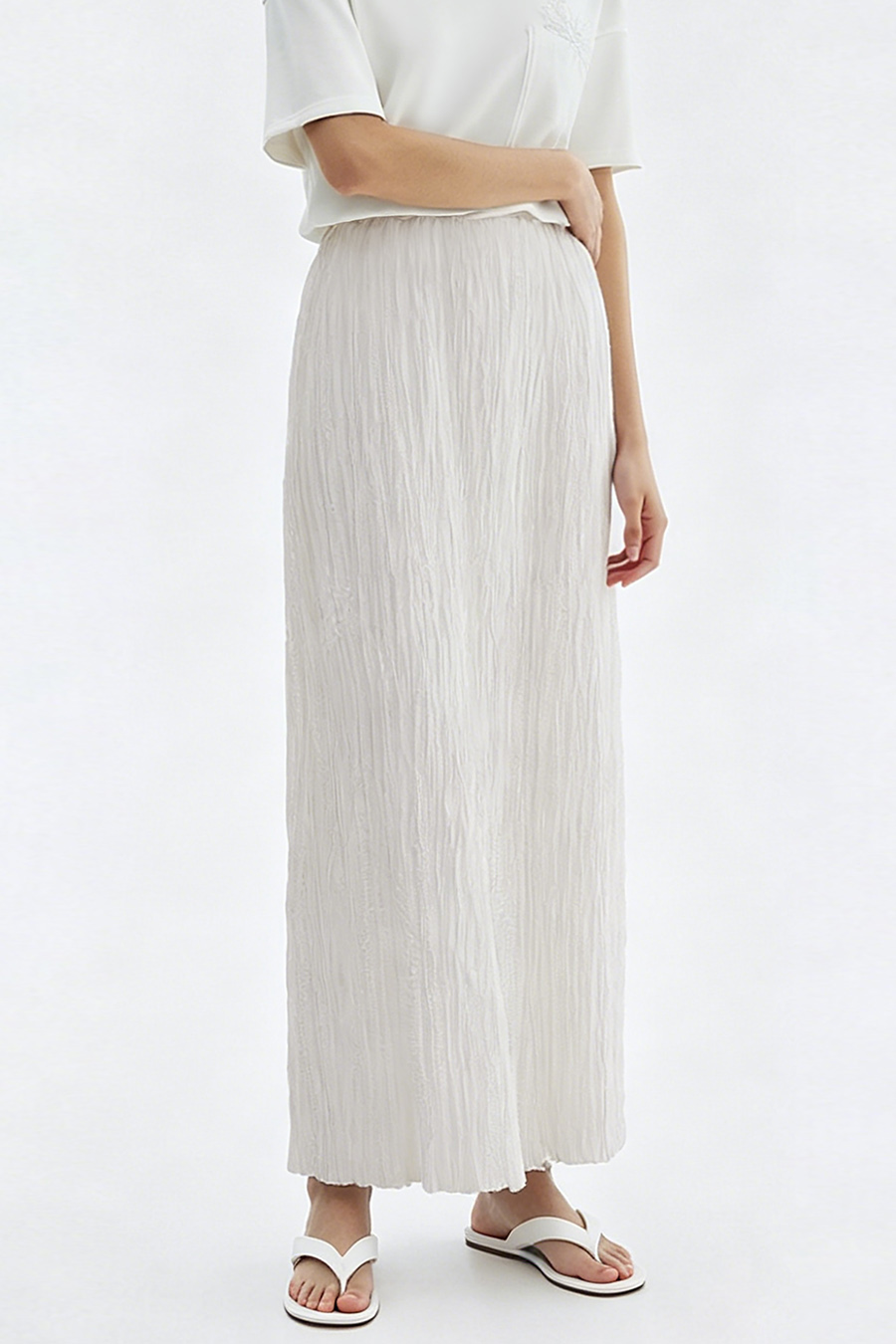 Crinkle Pleated Skirt