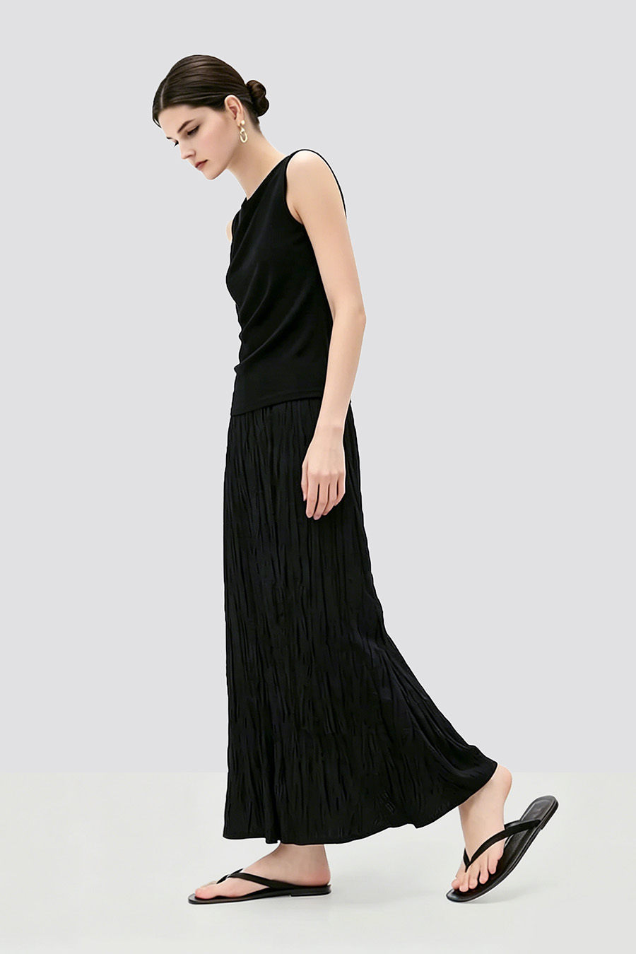 Crinkle Pleated Skirt