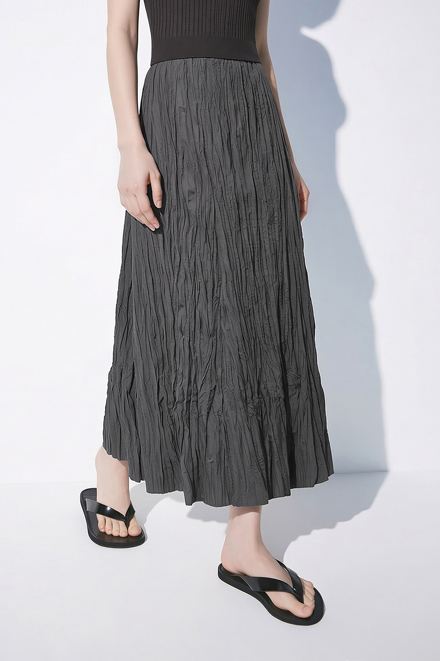 Crinkle Pleated Skirt