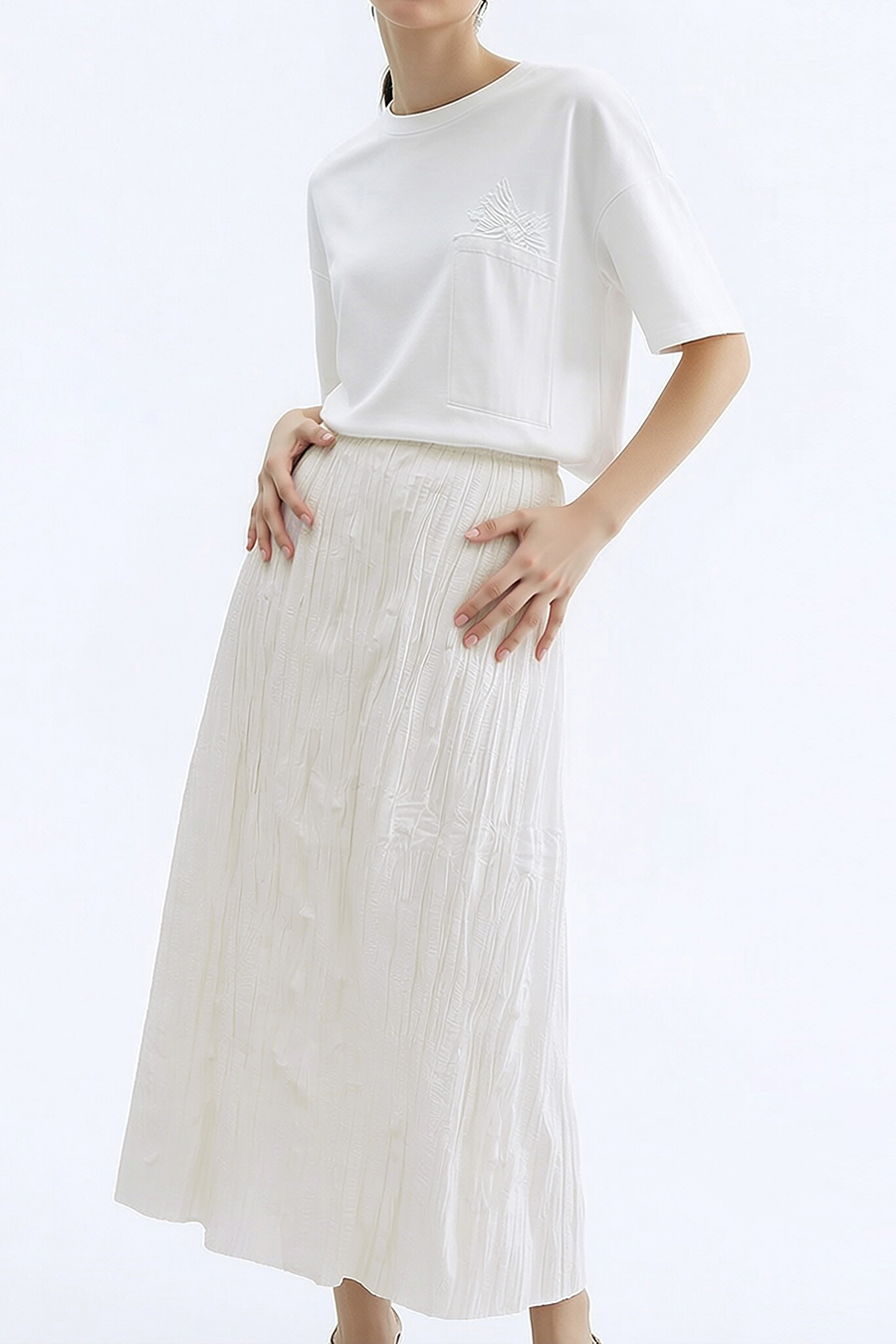 Crinkle Pleated Skirt