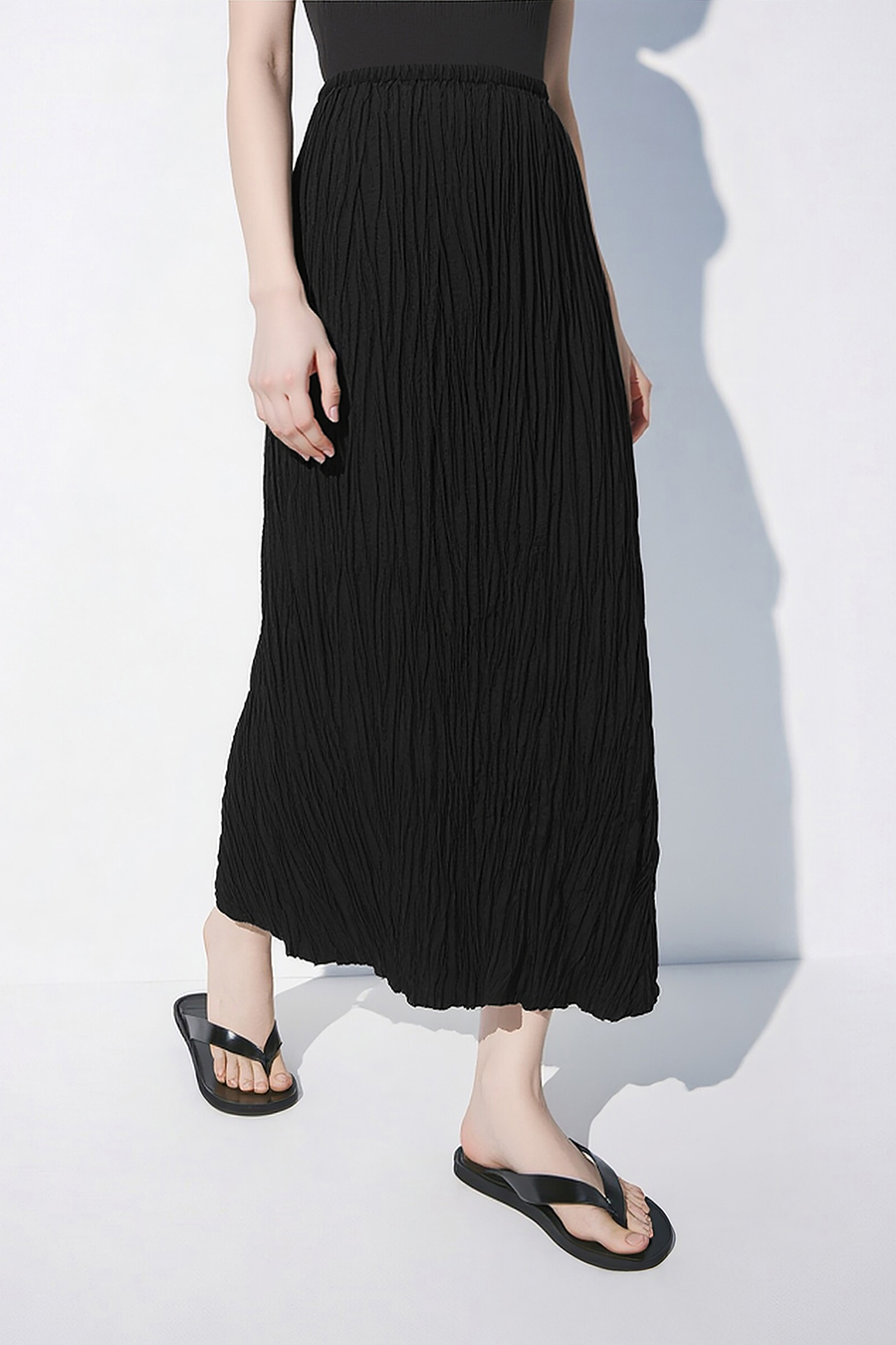 Crinkle Pleated Skirt