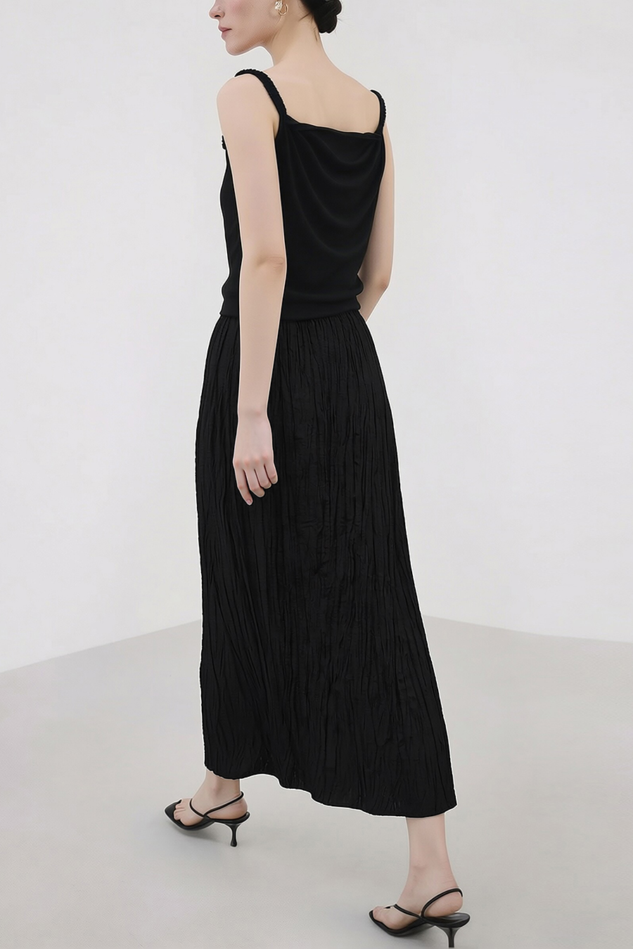 Crinkle Pleated Skirt
