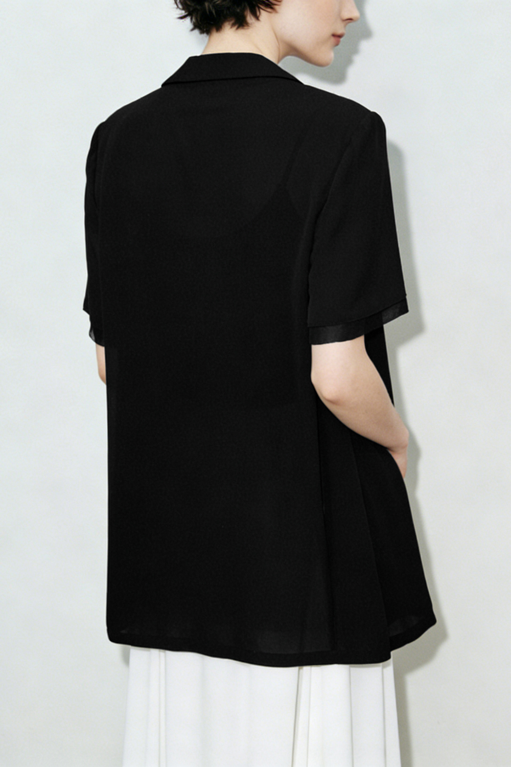 Notched Lapel Short Sleeve Blazer