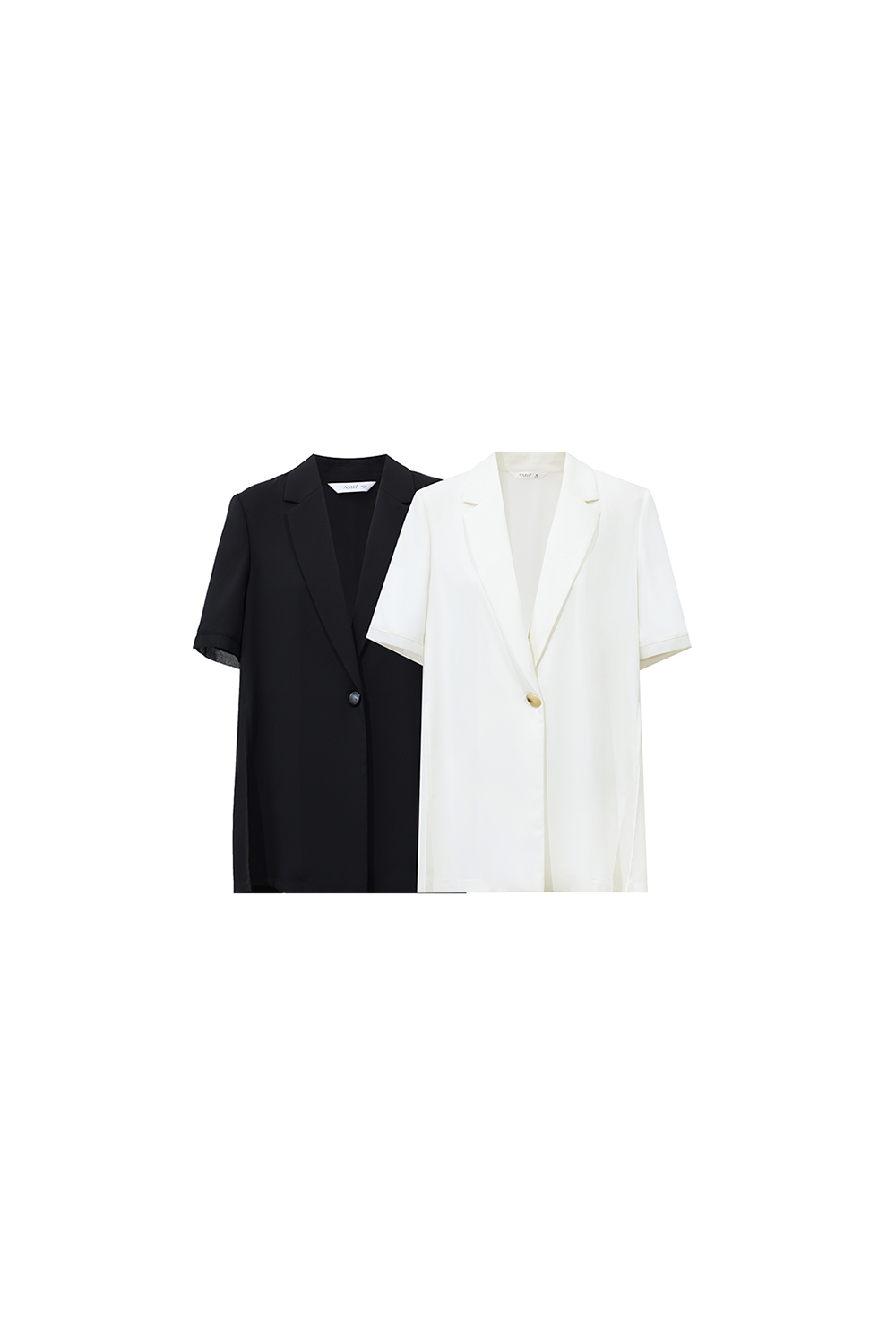 Notched Lapel Short Sleeve Blazer