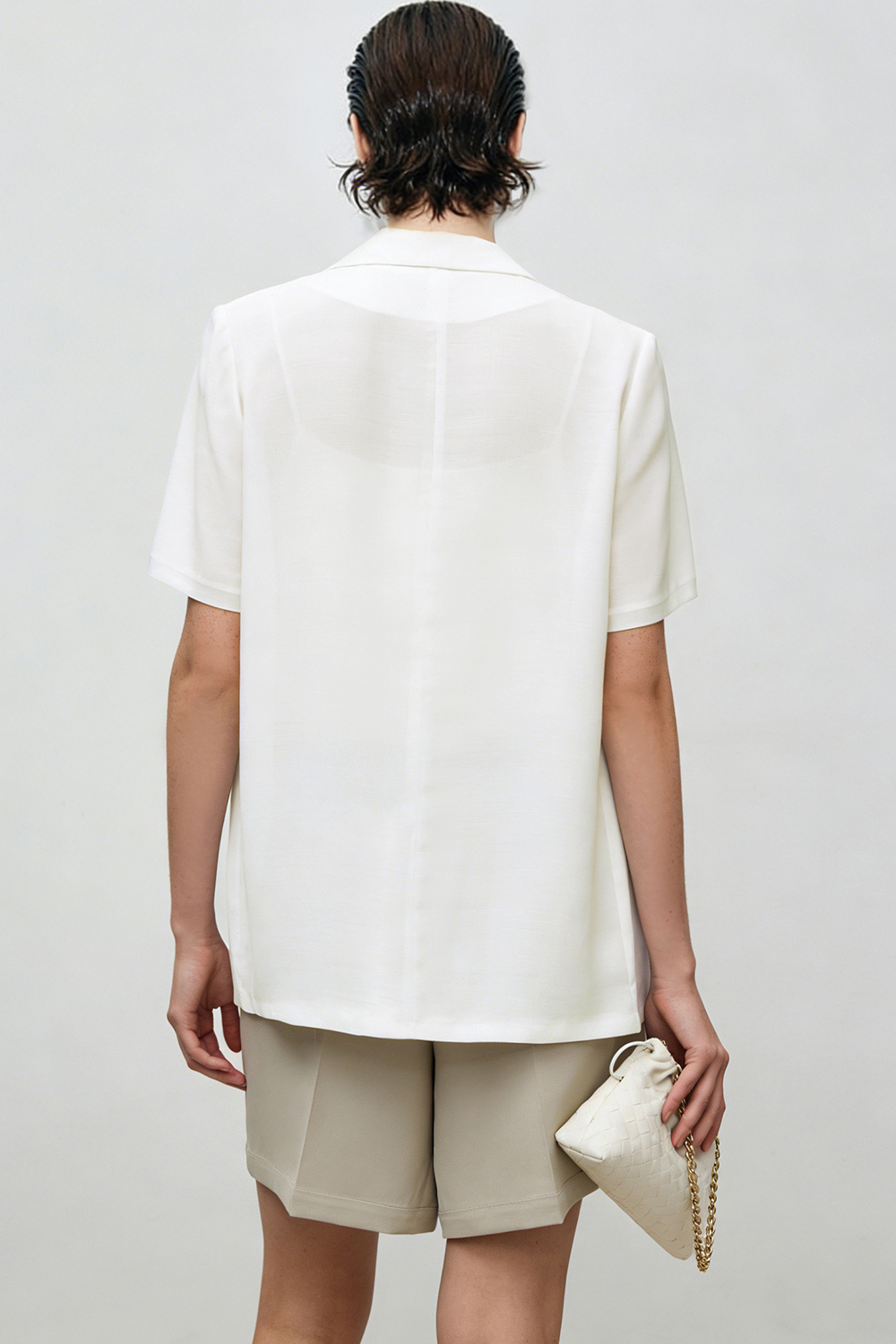 Notched Lapel Short Sleeve Blazer