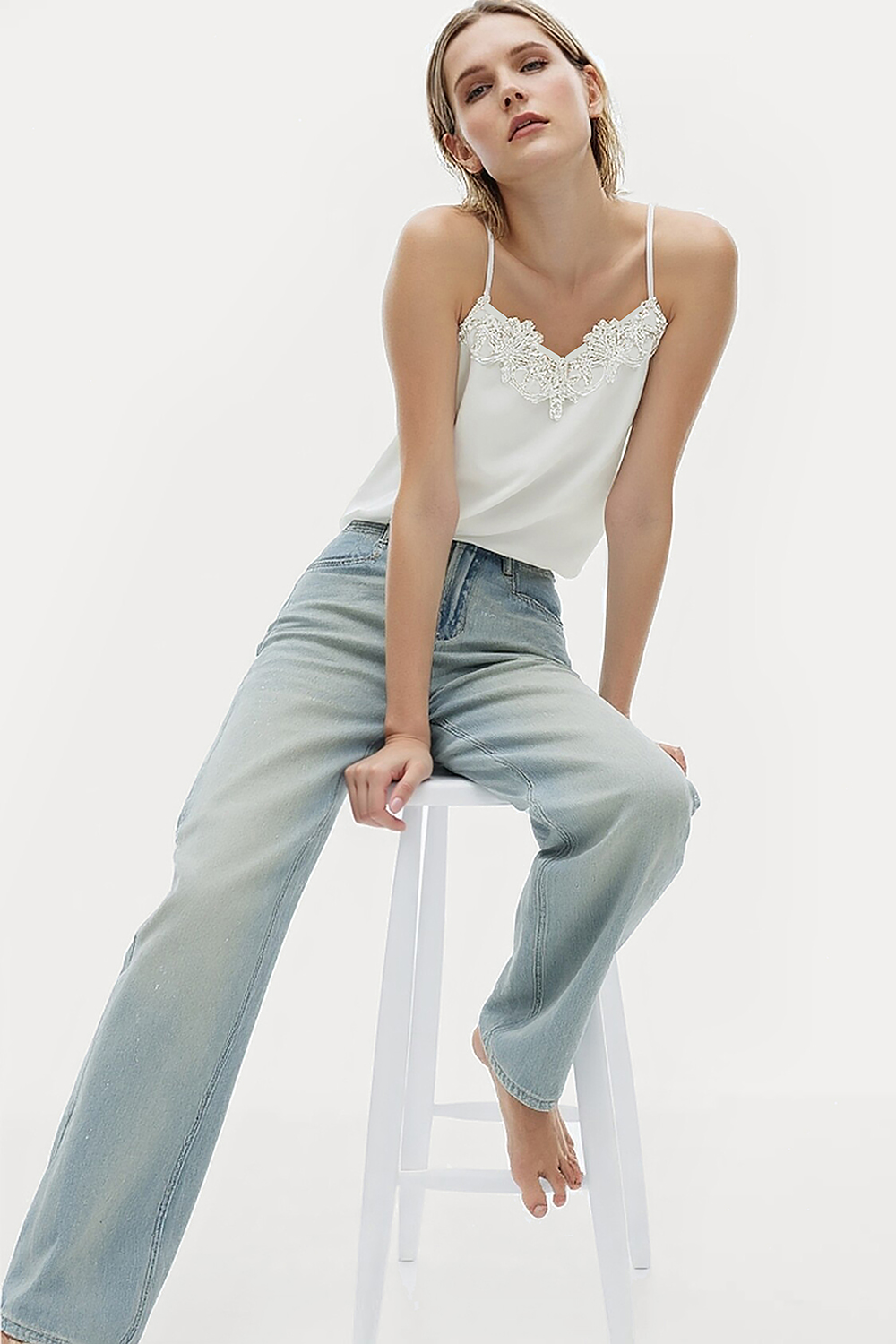 Lace Spliced Camisole|AMII