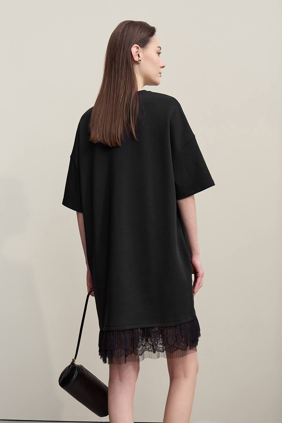 Lace Patchwork Drop Shoulder Dress